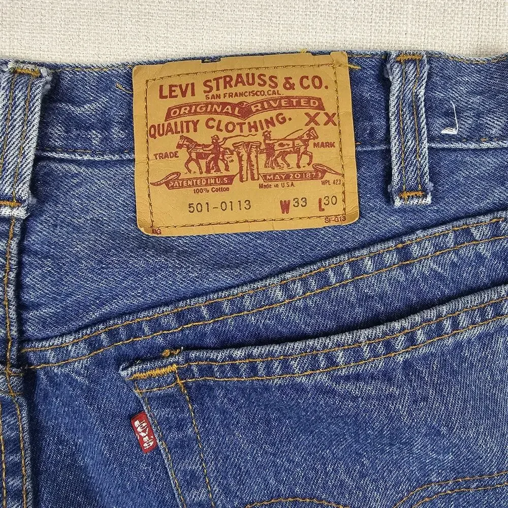 Vintage Levis 501 XX Denim Blue Jeans Men's 33×30 (32×30) 80's 90's Made In USA